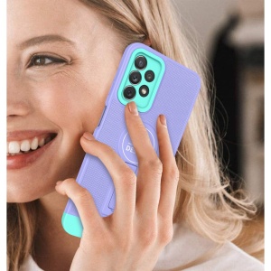 Husa Armor Design cu Stand pentru Apple iPhone XR, Mov/Albastru, Suport Auto Magnetic, Wireless Charge, Protectie Antisoc, Flippy - Img 3