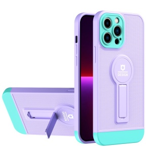 Husa Armor Design cu Stand pentru Samsung A22 5G Mov/Albastru, Suport Auto Magnetic, Protectie Antisoc, Flippy - Img 1