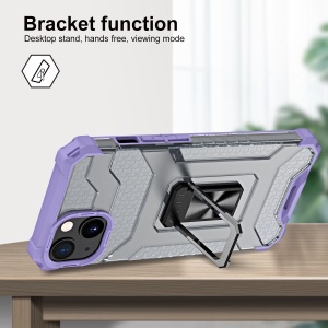 Husa de protectie Flippy compatibila cu Apple iPhone 13 Acrylic Armor cu suport Mov - Img 4