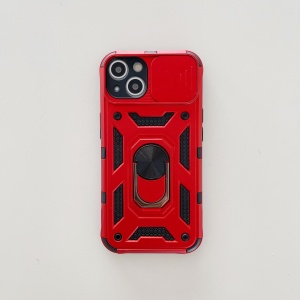 Husa de protectie Flippy compatibila cu Apple iPhone 13 Defender Model 4 cu suport,Rosu - Img 3