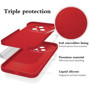 Husa de Protectie, Flippy, pentru Honor Magic 5 Pro, Liquid Silicone, cu Microfibra pe Interior, Protectie Antisoc, Compatibil Incarcare Wireless, Rosu - Img 2