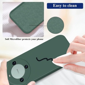 Husa de Protectie, Flippy, pentru Huawei Mate 60 Pro, Liquid Silicone, cu Microfibra pe Interior, Protectie Antisoc, Compatibil Incarcare Wireless, Verde - Img 4