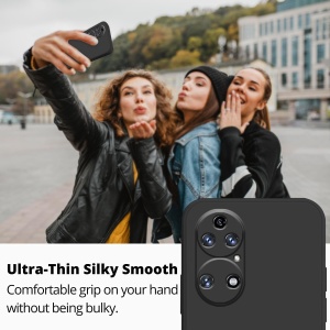 Husa de Protectie, Flippy, pentru Huawei P50 Pro, Liquid Silicone, cu Microfibra pe Interior, Protectie Antisoc, Compatibil Incarcare Wireless, Negru - Img 5