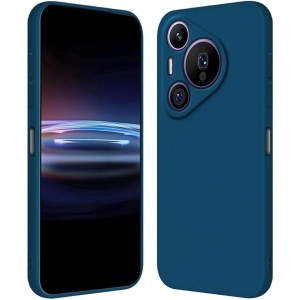 Husa de Protectie, Flippy, pentru Huawei Pura 70, Liquid Silicone, cu Microfibra pe Interior, Protectie Antisoc, Compatibil Incarcare Wireless, Albastru