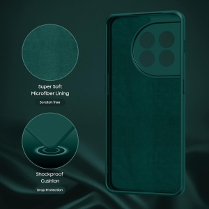 Husa de Protectie, Flippy, pentru OnePlus 11 5G, Liquid Silicone, cu Microfibra pe Interior, Protectie Antisoc, Compatibil Incarcare Wireless, Verde - Img 5