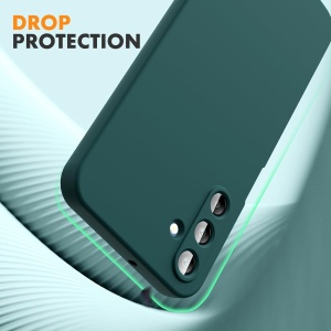 Husa de Protectie, Flippy, pentru Samsung Galaxy A15, Liquid Silicone, cu Microfibra pe Interior, Protectie Antisoc, Compatibil Incarcare Wireless, Verde - Img 4