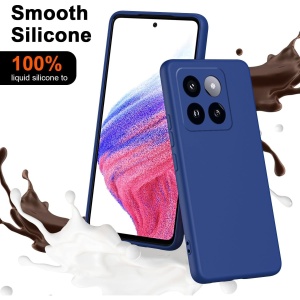 Husa de Protectie, Flippy, pentru Xiaomi 14, Liquid Silicone, cu Microfibra pe Interior, Protectie Antisoc, Compatibil Incarcare Wireless, Albastru - Img 6