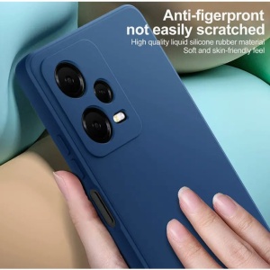 Husa de Protectie, Flippy, pentru Xiaomi Redmi Note 12 Pro 5G, Liquid Silicone, cu Microfibra pe Interior, Protectie Antisoc, Compatibil Incarcare Wireless, Albastru - Img 5