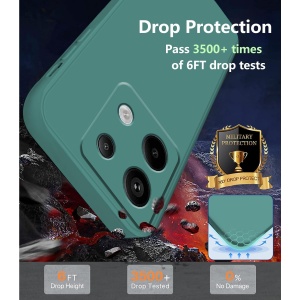 Husa de Protectie, Flippy, pentru Xiaomi Redmi Note 13 5G, Liquid Silicone, cu Microfibra pe Interior, Protectie Antisoc, Compatibil Incarcare Wireless, Verde - Img 5