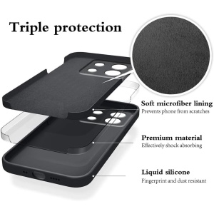 Husa de Protectie, Flippy, pentru Xiaomi Redmi Note 13 Pro 5G, Liquid Silicone, cu Microfibra pe Interior, Protectie Antisoc, Compatibil Incarcare Wireless, Negru - Img 2