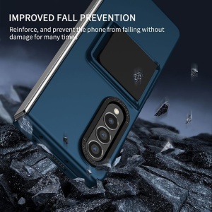 Husa de protectie Flippy, Pliere Tridimensionala, Multifunctionala, PC, pentru Samsung Galaxy Z Fold 4 5G, Albastru - Img 3