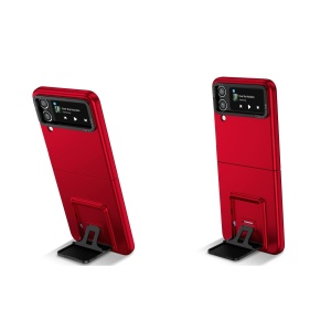 Husa de protectie Flippy, pliere Tridimensionala, multifunctionala, PC, pentru Samsung Galaxy Z Flip 3 , Rosu - Img 4