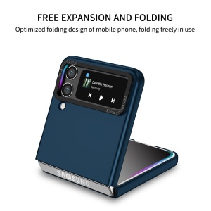 Husa de protectie Flippy, Pliere Tridimensionala, Multifunctionala, PC, pentru Samsung Galaxy Z Flip 5, Albastru - Img 3