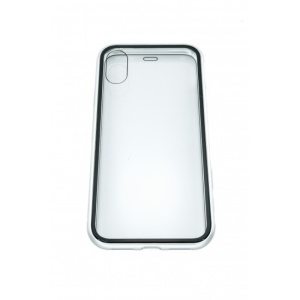 Husa de protectie Magnetic 360, Folie sticla inclusa, pentru Apple iPhone X, Argintiu - Img 4