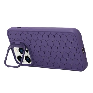 Husa de Protectie TPU, Flippy, pentru Apple iPhone 14 Pro Max, 3D Cube, cu Inel, Protectie Camera, Antisoc, Antizgariere, Antialunecare, Acoperire Completa, Mov - Img 3