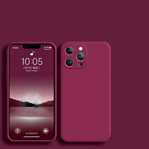 Husa pentru Apple iPhone 14 Flippy, Liquid Silicone, cu Microfibra pe interior, Protectie Antisoc, Wine red, Claret - Img 2