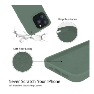 Husa pentru Apple iPhone 14 Plus Flippy, Liquid Silicone, cu Microfibra pe interior, Protectie Antisoc, Dark Green, Verde inchis - Img 3