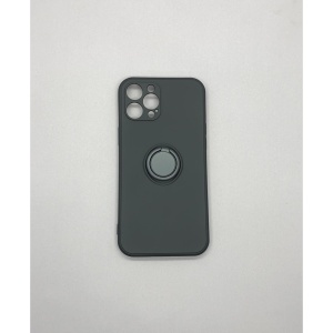 Husa protectie Flippy compatibila cu Apple iPhone 12 Pro Max Liquid Silicone Ring cu suport rotativ Negru - Img 7