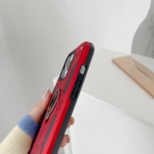 Husa protectie Flippy compatibila cu Apple iPhone 13 Mini Defender Model 5 cu suport prindere inel,Rosu - Img 3