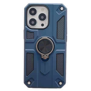 Husa protectie Flippy compatibila cu Apple iPhone 13 Pro Defender Model 5 cu suport prindere inel,Albastru - Img 1