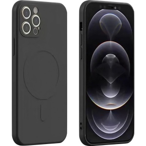 Husa protectie Flippy compatibila cu iPhone 14 Pro , Liquid MagSafe, ring-shaped, magnetica, Negru - Img 1