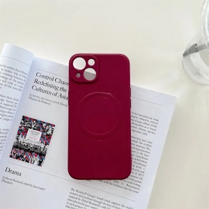 Husa protectie Flippy compatibila cu iPhone 14 Pro Max, Liquid MagSafe, ring-shaped, magnetica, Visiniu - Img 2