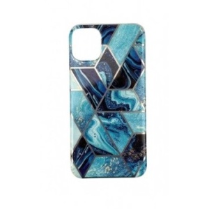 Husa protectie Flippy compatibila cu Samsung Galaxy A32 5G Soft IMD TPU Marble Geometric Albastru - Img 12