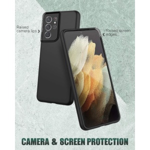 Husa protectie Flippy compatibila cu Samsung S21 5G Liquid Silicone Case Negru - Img 3