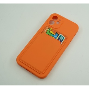 Husa protectie Flippy cu suport card compatibila cu Apple iPhone 12 Portocaliu - Img 4