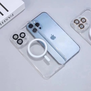 Husa protectie Flippy pentru Apple iPhone 13 Pro Max, MagSafe Silicone, Protectie si folie camera inclusa, protectie camera, Transparent - Img 3