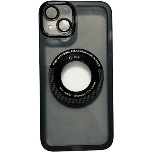Husa protectie Flippy pentru Apple iPhone 14 Plus decupaj logo, magnetica, Protectie Camera, Negru - Img 1