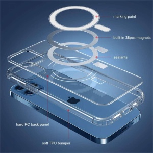 Husa protectie Flippy pentru iPhone 11 Mag Safe, 2 in 1 incarcare si magnet, Acril si Silicon, Transparenta - Img 10
