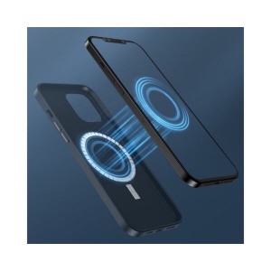 Husa protectie Flippy pentru iPhone 13 Mag Safe, 2 in 1 incarcare si magnet, Soft silicone, Negru - Img 4