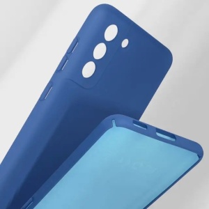 Husa protectie Flippy pentru Samsung S21 FE Liquid Silicone Albastru Inchis - Img 5