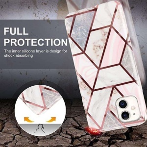 Husa protectie pentru Samsung S20 Plus Soft IMD TPU Marble Geometric Alb - Img 4