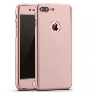 Husa Samsung Galaxy A7 2017 Full Cover 360 Roz Auriu + Folie de protectie - Img 1