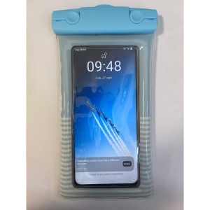 Husa subacvatica Cushion Waterproof Flippy, Snowproof, Universala, Dungata, cu Snur, pentru telefon sau documente, Bleu - Img 4