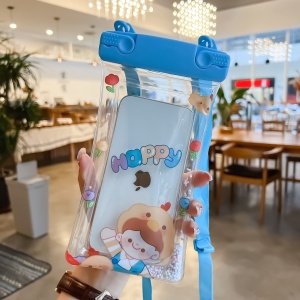 Husa subacvatica Fruity Waterproof Flippy, Snowproof, Universala, Impermeabila, cu Snur, pentru telefon sau documente, Happy Boy, Bleu - Img 2