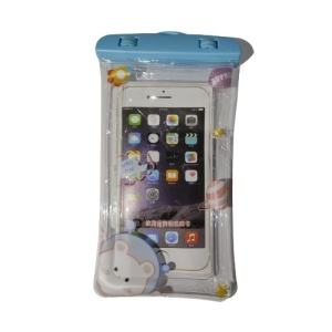 Husa subacvatica Fruity Waterproof Flippy, Snowproof, Universala, Impermeabila, cu Snur, pentru telefon sau documente, Model 1, Albastru deschis - Img 1