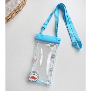 Husa subacvatica Glitter Kids Waterproof Flippy, Snowproof, Universala, cu Snur, pentru telefon sau documente, Cat, Bleu - Img 3