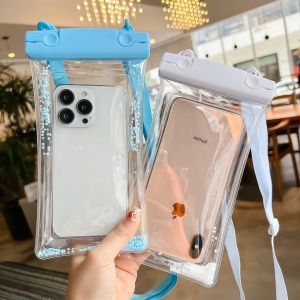 Husa subacvatica Waterproof Flippy, Snowproof, Universala, Senzoriala, cu Snur, pentru telefon sau documente, Alb - Img 3