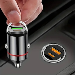 Incarcator Auto 2 in 1, Flippy, Port USB Fast Charge QC3.0 si Type C, PD 30W, Negru - Img 2