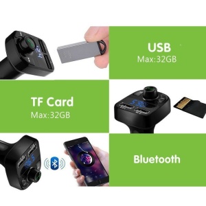 Incarcator Auto cu MP3 Player, Flippy, Bluetooth 5.0, 5V, 2 x USB, Type C, Negru - Img 8