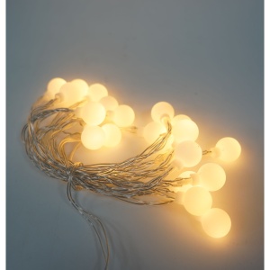 Instalatie Craciun, 2.5 m, 20 de LED-uri, alb-cald, model cu bilute, liniara, cu baterie, interior/exterior, Flippy - Img 2