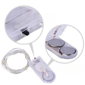 Instalatie Craciun, 2 metri, 20 LED-uri, Roz, cu baterii, fir cupru, liniar, interior/exterior, Flippy - Img 3