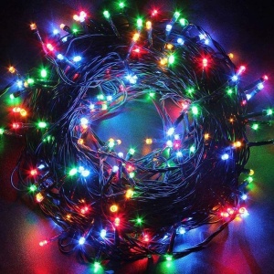 Instalatie Craciun, 25 m, 715 Led-uri ,Franjuri, Multicolor, 8 jocuri de lumini, Transformator cu telecomanda, Interconectabila, Prelungitor 3 m inclus, Fir Alb, Flippy - Img 7