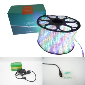 Instalatie Craciun, 32 m, 768 Led-uri, Furtun Luminos, Multicolor, Transformator, 8 jocuri de lumini, Sectionabila, 220 V, Flippy - Img 11