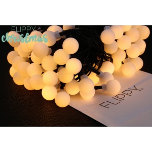 Instalatie Craciun, 5 metri, 20 de LED-uri cu ornament tip Bulb, 8 jocuri de lumini alb cald, cu energie solara, liniar, cablu verde, interior/exterior, Flippy - Img 5