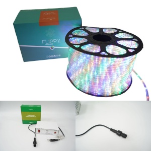 Instalatie Craciun, 88 m, 2112 Led-uri, Furtun Luminos, Multicolor, Transformator, 8 jocuri de lumini, Sectionabila, 220 V, Flippy - Img 11