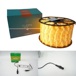 Instalatie Craciun, 92 m, 2208 Led-uri ,Furtun Luminos, Alb cald, 8 jocuri de lumini, Transformator, Sectionabila, 220 V, Flippy - Img 14